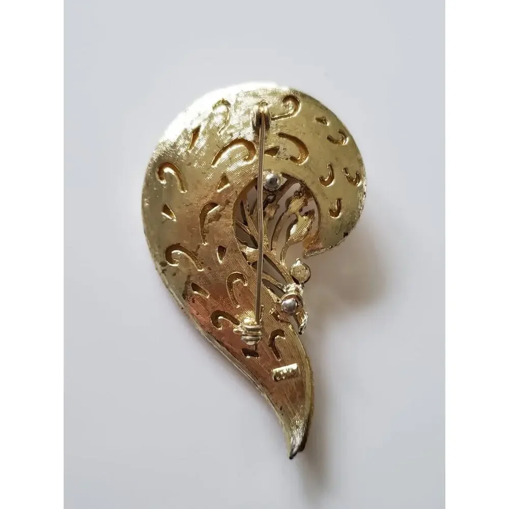 Vintage Glitter Crusted Coro Designer Swirl Brooch